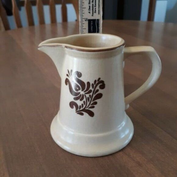 Pfaltzgraff Village Creamer #6-24 Brown Design on Cream Stoneware USA Made - Picture 12 of 13